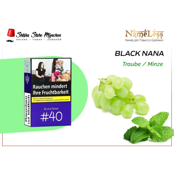 NAMELESS SHISHA TABAK 20g - BLACK NANA #40 LOUNGE